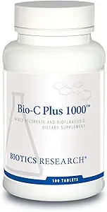 Bioteknologi Forskning Bio C Plus 1000 Antioxidant, Høj potens, Bioflavonoider, Understøtter sund immunrespons, Bygger kollagen, Sund hud, Cartiage og fælles støtte 100 tabletter