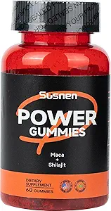Power Gummies, med maca og shilajit, Inositol Gummies, Styrker Kroppen og fremmer Absorption, shilajit Pure Himalayan Organic (60 Gummies)