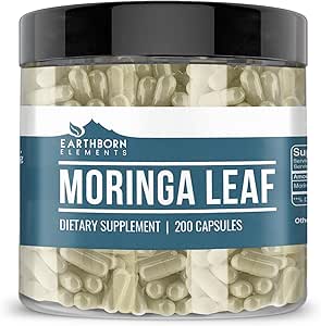 Earthborn Elements Moringa 200 Kapsler, Pure & Ufortyndet, Ingen tilsætningsstoffer