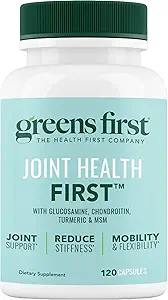 Greens First Joint Health First - Natural Joint Support Supplement med MSM, Turmerisk, Ashwagandha, & Ginger - for Joint Support - Non-GMO / Dairy- Free / Gluten- Free (120 Softgels)