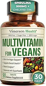 Vegansk Multivitamin til kvinder & mænd - Essentielle Multivitaminer & Multimineraler 90 tabletter med vitamin B12, A, D, C, Zink, Magnesium & mere for samlet krop Wellness - 23 vigtige næringsstoffer & vitaminer