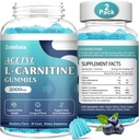 2 Pack Sugar Free Acetyl L- Carnitin Gummies, L- Carnitin Supplement for kvinder & mænd, med C-vitamin & B12, ALAL for energi, Brain & Heart Health Support, Vegan, Non- GMO, 120 Greve