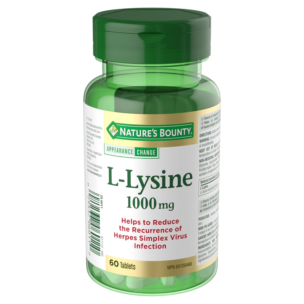 Naturens Bounty L- Lysin - 1000 mg - 60 tabletter