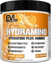 Evolution Nutrition HYDRAMINO Complete Hydration Multiplier, Alle 6 Elektrolyter, Vitamin C & B, Fluid Boosting Aminos, Kokovand, Endurance, Inddrivelse, Antioxidanter, 30 Serve, Orange Mango