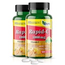 America Medic & Science Rapid- C 1000mg C-vitamin tillæg (2 pakker med 100 tabletter) Energy Booster, Daglig immunsystem støtte, Antioxidant stålet 124; Vegan, Non- GMO coated Ascorbic Acid til voksne mænd og kvinder