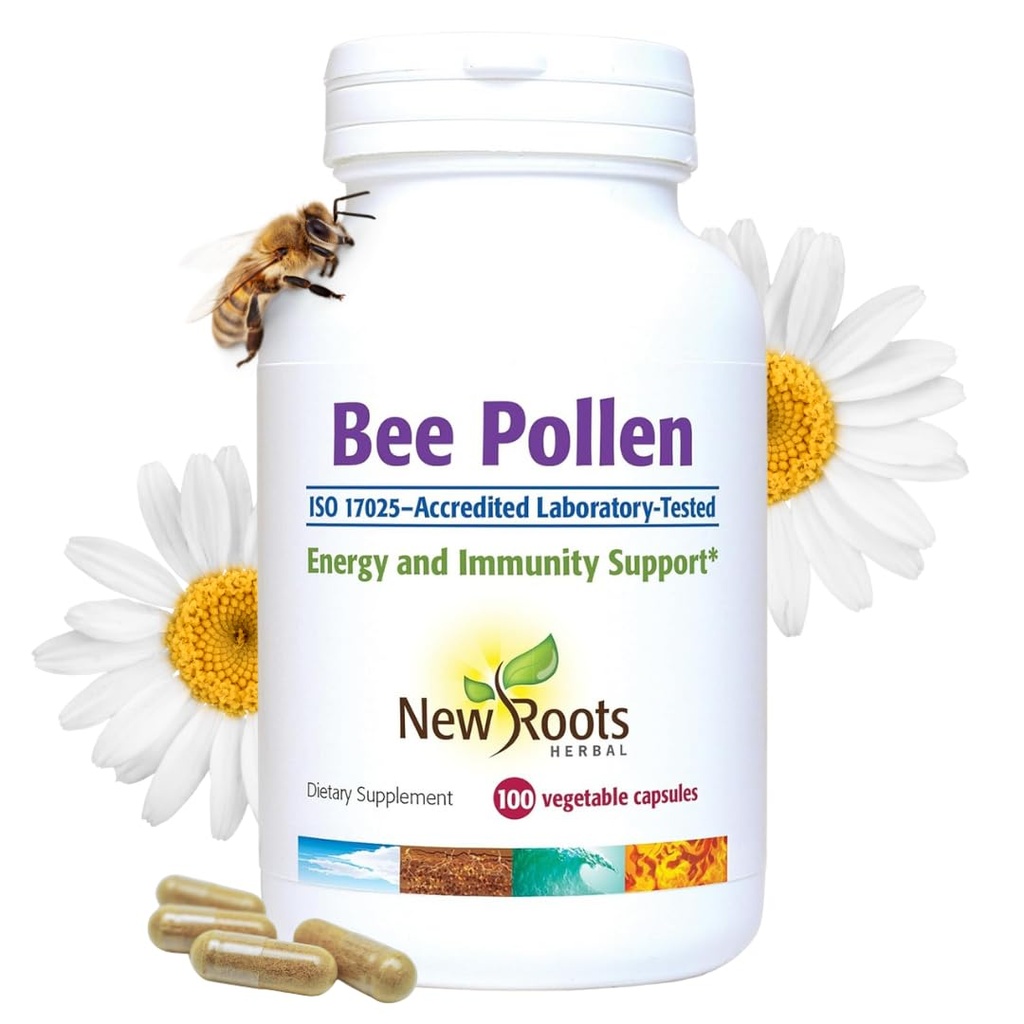 Bee Pollen Kapsler (1000 mg) Alle naturlige Bee Pollen Supplements 124; Rig i mineraler, vitaminer og essentielle aminosyrer til antioxidant Support og Bee Vitality (100 kapsler)