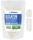 XPRS Nutra Størrelse 2 Tomme kapsler - 100 Tomme Tomme Gelatine kapsler - Piller selv Capsule Fyldning - Pure Bovin Pille Gel Caps til Do- It- Yourself Kosttilskud