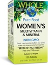 Naturlige faktorer Hele Jorden & Hav Kvinders Multivitamin & Mineral, Hele fødevarer supplement, Vegan, 120 tabletter