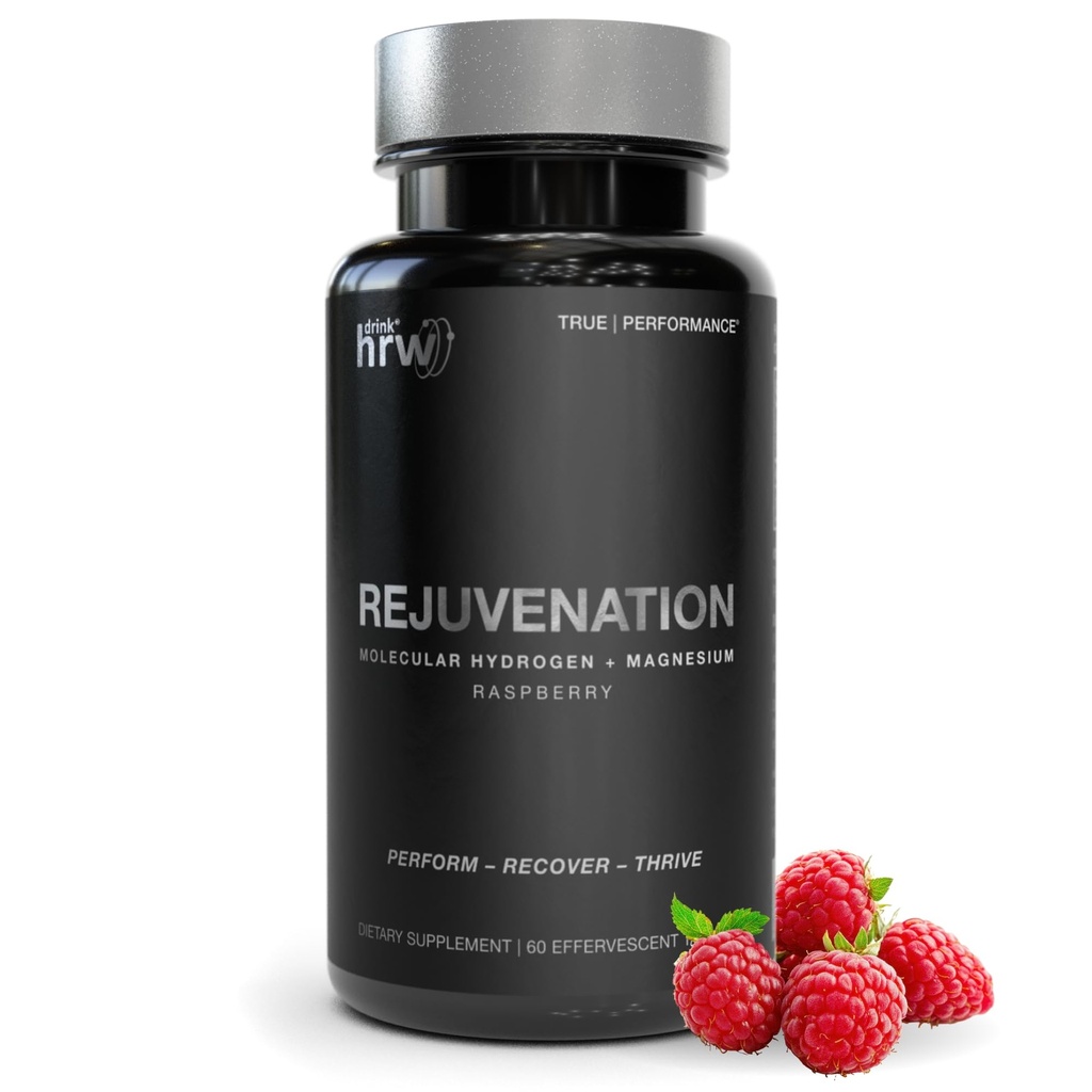 DRINK HRW Foryngelse Molekulært brint vand tabletter: 12 ppm H2 - Hydrogen & Magnesium supplement, understøtter energiproduktion, nyttiggørelse, kognitiv sundhed. Informeret Sport Certificeret (Hindbær 60ct)