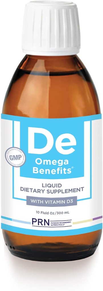 PRN DE Omega fordele flydende supplement - 10 oz, 60- Day Supply - Re- Esterified Omega 3 Triglycerid Form med 1680mg EPA, 560mg DHA & vitamin D for tørre øjne støtte