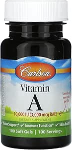 Carlson Labs Vitamin A Natural, 10000 IE, 100 Softgels