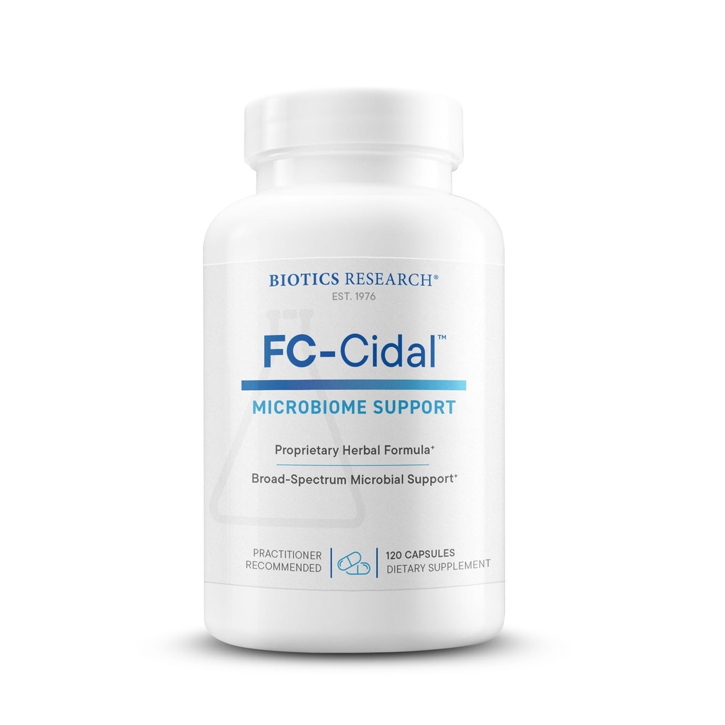 Bioetik Forskning FC Cidal ™ Herbal Blend Complete GI Gut Sundhed for kvinder & men- 500 mg / servering - 7 urter Proprietær Blend supplement understøtter sund GI funktion og mikrobiel balance 120 kapsler