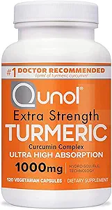 Qunol Gurkemeje supplement, gurkemeje 1000mg med Ultra Høj Absorption, Fælles Support supplement, Ekstra Styrke Gurkemeje kapsler, 2 Måned Supply, 120 Greve (pakke med 1)