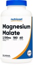 Nutricost Magnesium Malat 2,100mg, 180 kapsler - vegetarisk, ikke-GMO, gluten fri