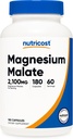Nutricost Magnesium Malat 2,100mg, 180 kapsler - vegetarisk, ikke-GMO, gluten fri