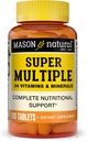 MASON NATURAL Super Multiple 34 Vitamin og Min - Komplet ernæringsmæssig support, Alt i én Multivitamin, Understøtter samlet sundhed, 100 tabletter