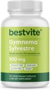 BESTVITE Gymnema Sylvestre 500mg (120 Vegetariske kapsler) - Standardiseret til 75% Gymnamisk syre - Ingen Stearates - Ingen Fillers - Ingen Flow Agents- Vegan - Ikke GMO - Gluten Free