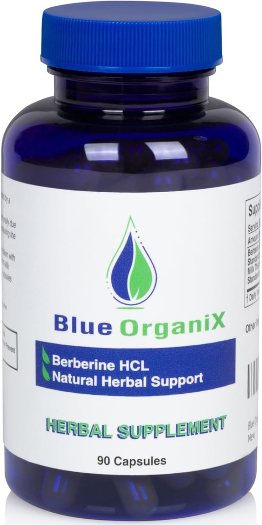 Berberine med mælk tidsel 500 mg Formel HCL Complex supplement med Silymarin for bedre absorption, 90 Vegetariske kapsler, 1 flaske, Samlet sundhedsstøtte