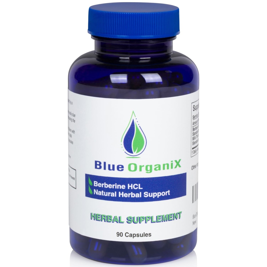 Berberine med mælk tidsel 500 mg Formel HCL Complex supplement med Silymarin for bedre absorption, 90 Vegetariske kapsler, 1 flaske, Samlet sundhedsstøtte