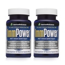 American BioSciences ImmPower | Enhanced Immune Support, Natural Killer Cell Activity & Cytokine Production | 30 Vegetarian Capsules, 500mg of AHCC per Capsule (2 Pack)