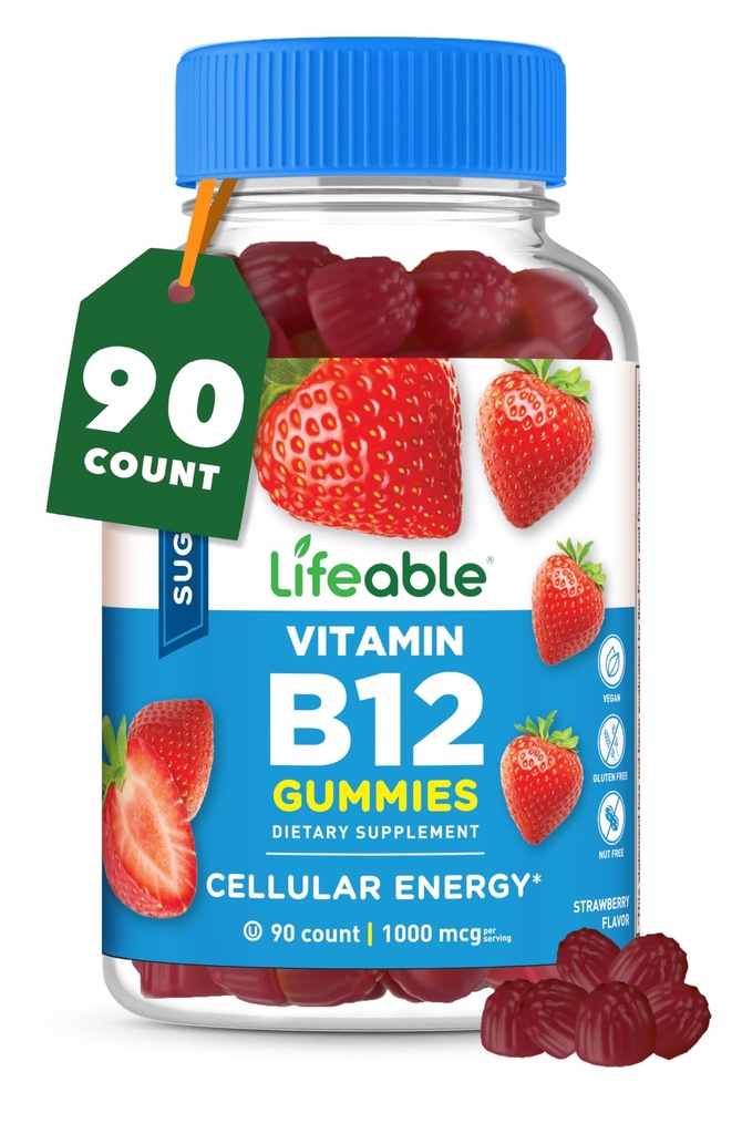 Lifeable Sugar Free Vitamin B12 Gummies B12 Gummies B12; 1000 mcg