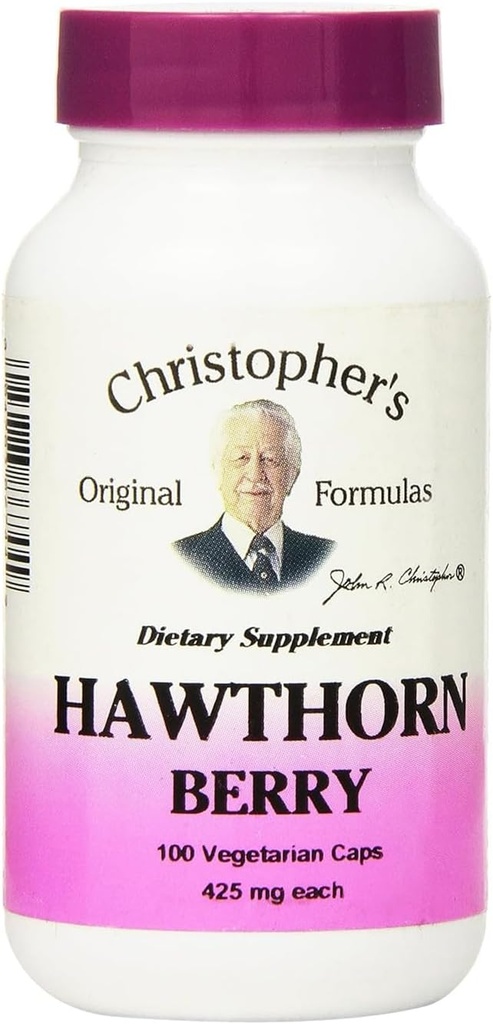 Christopher 's Original Formulas Hawthorn Berry Kapsler, Urtetilskud til hjerte & kardiovaskulær Wellness, 100 Kapsler