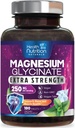 Magnesium Glycinate 250mg Per Serving - High Absorption 100% Chelated Magnesium Formula - Muscle, Nerves, Bone & Heart Health Support Supplement, Gluten-Free Non-GMO Vegan - Bottled USA - 180 Tablets