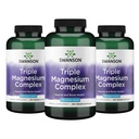 Swanson Triple Magnesium Complex - Mineral Supplement - Natural Support - Med Citrate, Oxide & Aspartat - (300 kapsler, 400mg hver, 3 pakke)
