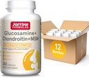 Jarrow Formulas Glucosamin + Chondroitin + MSM kapsler, fælles supporttillæg med C-vitamin og mangan, 240 kapsler, 60 dages forsyning, pakke med 12