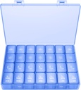 XL Pill Organizer 4 gange om dagen, BUG HULL ekstra store ugentlige piller kasse sag, 7 dages Vitamin Container Daglig Pill Holder for Cod- Lever Oil, Vitamin, Kosttilskud (Royal Blue)
