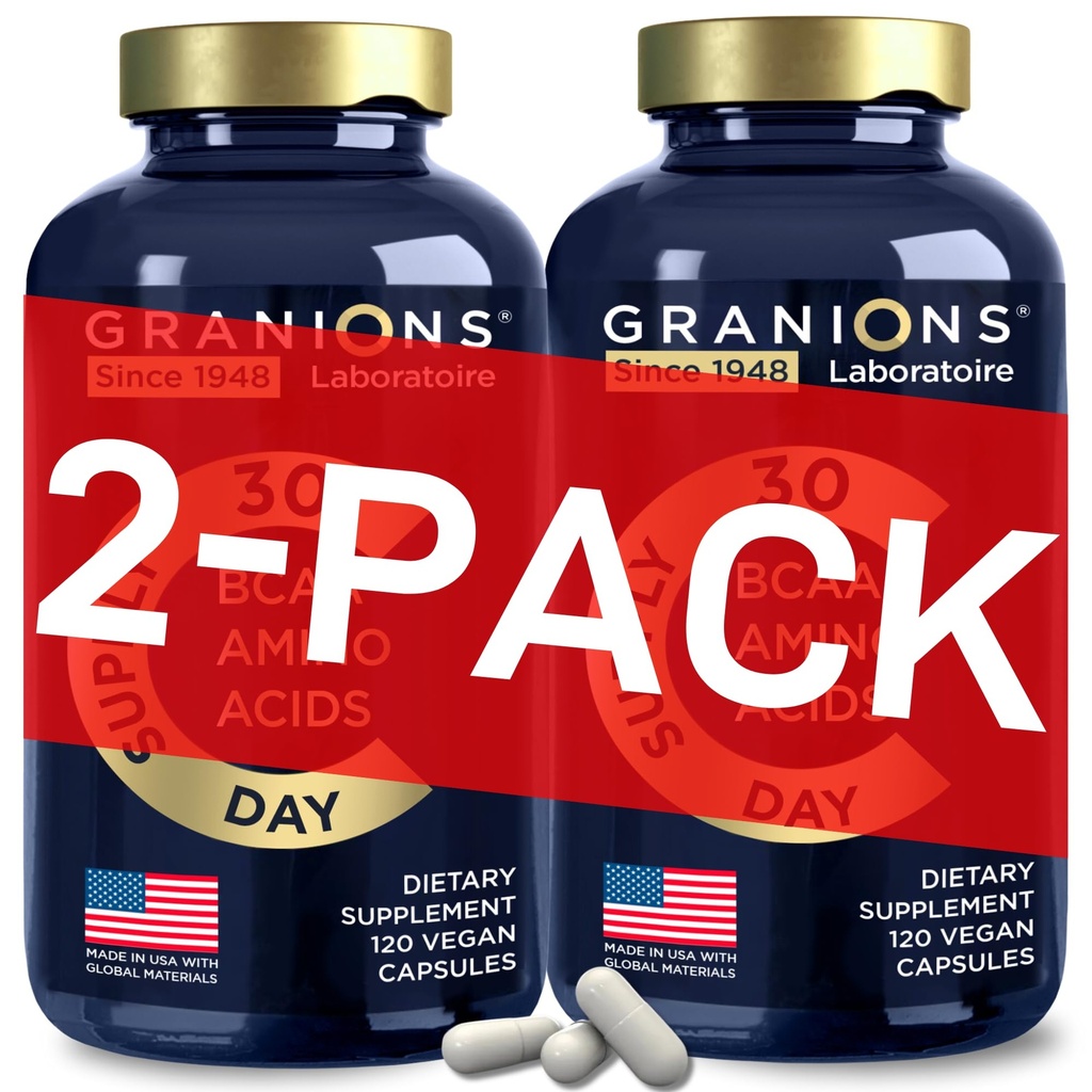 Essentielle aminosyrer supplement til mænd og kvinder - alle 9 BCAA EAA Kosttilskud Formel - Leucin Aminosyre, Lysin, Tryptophan, Advanced Amino Energy & Muscle Recovery - 240 Vegan BCAA kapsler