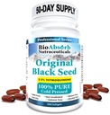 Bio Absorb Black Seed Oil Cold Pressed Capsules. 200 bløddele, 500mg (50- Day Supply). Ingen eftersmag.