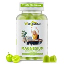 Triple Magnesium Complex Gummies for Women Men: Magnesium Glycinate Malate Taurate Supplements Support Sleep Mood Balanced Bones Muscle Health with CoQ10 Vta D3 Calcium, Sugar Free Vegan 30 Days