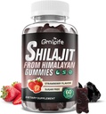 Shilajit Gummies for Mænd & Kvinder, 1000MG Shilajit Supplement med 85 + Trace Minerals & Fulvic Acid for Energy, Immunity, Sugar- Free, Strawberry- 60 Greve