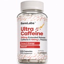 Udvidet frigivelse Koffein piller + Koffein L- Theanine + Focus & Energy Supplement + Ingen Jitters, Ingen Crash + Natural - 120 Kapsler