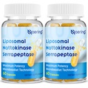 Liposomal Nattokinase 12.000 FU Serrapeptase 360.000 SPU Enzyme Supplement - Beriget med Synergistiske enzymer og næringsstof Blend & Inulin til Circulatory, Gut, fordøjelse 60 kapsler (2 flasker)