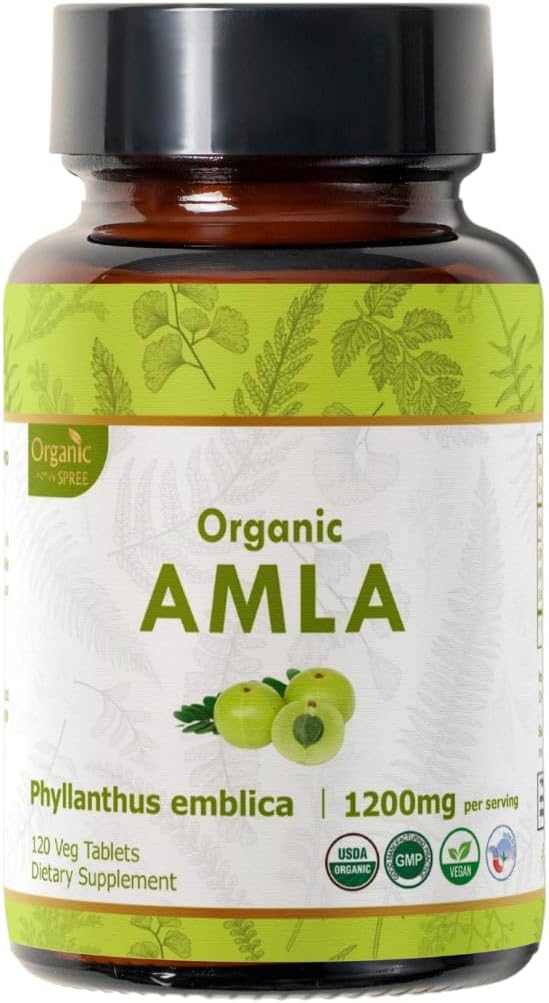 Amla 120 tabletter - USDA Økologisk indisk Gooseberry - Rich in C-vitamin & støtter immunforsvar *