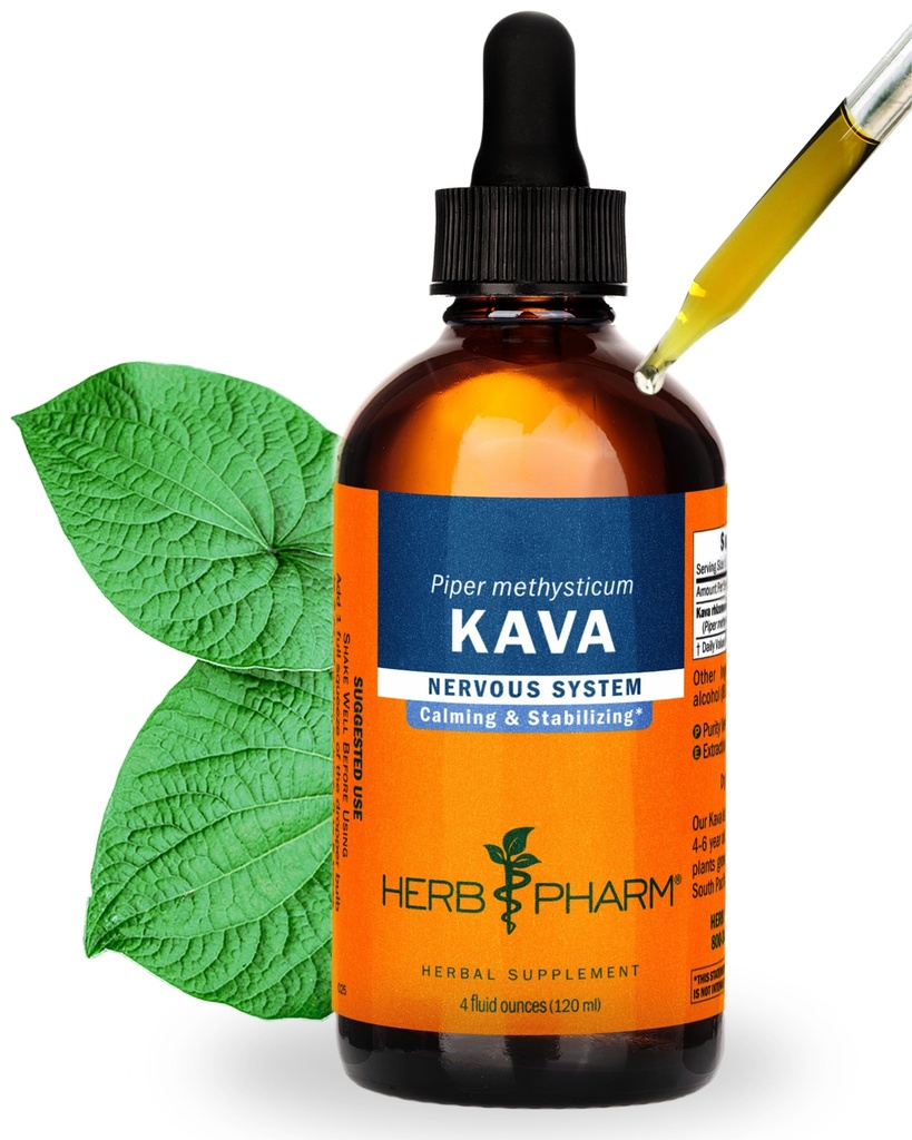 Organic Kava Root Liquid Extract for Stress Support & Relaxation: Vegan Kava Extract, Non- GMO Kava Kava Tincture for Calm & Relaxed Mood, Gluten- Free, 4 Oz Relax124; Op til 3 Måneders Tilgang