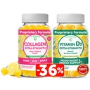 Lunakai Collagen og vitamin D3 Gummies Bundle - Non-GMO Anti Aging Kosttilskud til mænd og kvinder - Immunitet, ben og mood Support Gummy til voksne - 30 dages forsyning