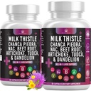Mælk Thistle NAC Chanca Piedra Beet Root Artichoke Mælkebøtte Root - Lever supplement Plus Astragalus TUDCA Cholin & Ginger- 120 Greve