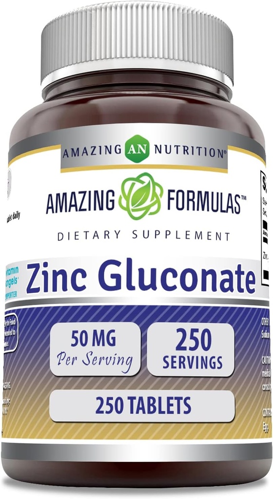 Amazing Formulas Zink Gluconate 50 Mg Supplement Note 124; Tablets Note 124; Non- GMO Note 124; Gluten- Free
