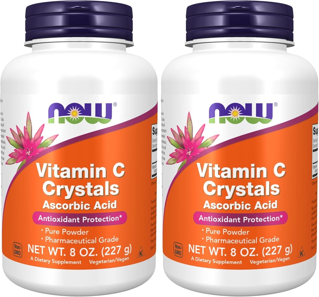 Nu kosttilskud, C-vitamin krystaller (ascorbinsyre) pulver, antioxidant beskyttelse *, 8 -Ounce (pakke med 2)