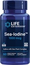 Life Extension Sea- Jod ™, kelp og bladderwrack-deriveret jod, understøtter sunde niveauer af denne essentielle næringsstof til thyreoidea sundhed og andre, ikke-GMO, Gluten- fri, vegetar, 60 kapsler