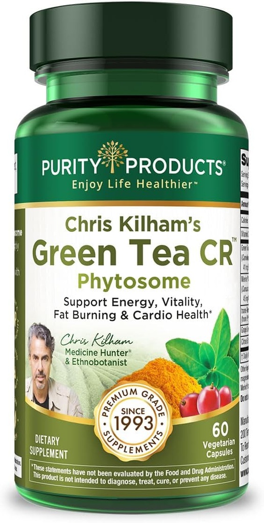 Purity Products Green Tea CR w/Phytosome Technology for Boosted Bioavailability from Chris Kilham 60 Capsules