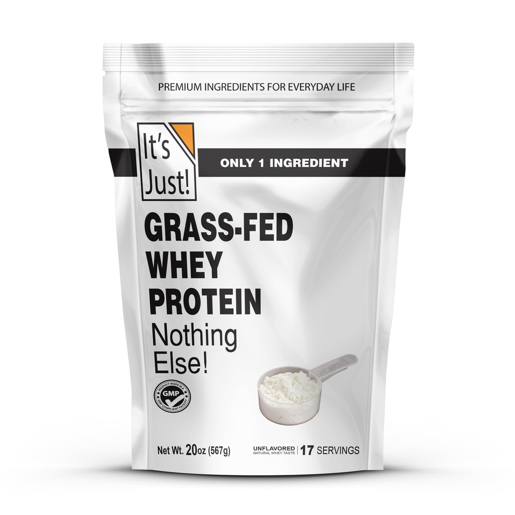 Det er bare! - 100% Whey Protein Koncentrat, Grass- Fed Pasture Raised, Made in Australia, RBST / rBGH Hormone Free, Premium WPC- 80, No Added Flavors (Grass- Fed Unflavored, 1,25 Pound)