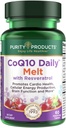 Renhed Produkter CoQ10 Dagligt med Resveratrol Melt 100mg CoQ10- 30mg Trans- Resveratrol - Vitamin A, D3, E og B12 (som methylcobalamin) - 60 hurtige opløsnings tabletter
