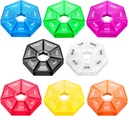 Ponpon 8pcs Pill Holder Box 7-Sidet Portable Vitamin Holder Box Pill Organizer Medicine Planner (8 Corlor)
