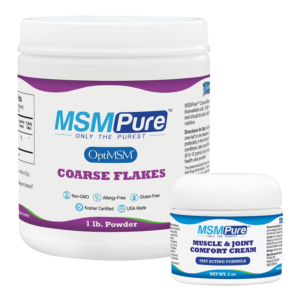 KALA SUNDHED MSMPure Grove Flager 1lb og muskel & fælles fløde 2oz Bundle