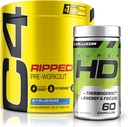 C4 Ripped & SuperHD, Thermogen Bundle, C4 Ripped Pre Workout Powder, ICY Blue Razz 30 Servere + SuperHD med Capsimax og Green Tea Extract, 60 Servere